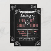 Black chalkboard wedding invitation einladung (Vorne/Hinten)