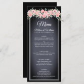 Black Chalkboard Wedding Menükarte (Vorne/Hinten)