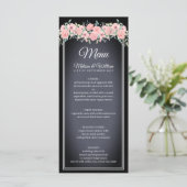 Black Chalkboard Wedding Menükarte (Stehend Vorderseite)
