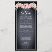 Black Chalkboard Wedding Menükarte (Vorderseite)