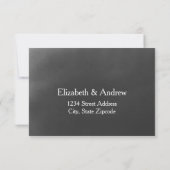 Black Chalkboard Wedding RSVP Karte (Rückseite)