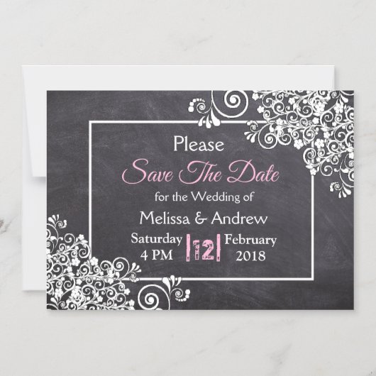 Black Chalkboard Wedding Save the Date Magnet (Vorderseite)