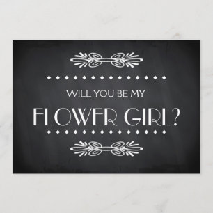 Black ChalkBoard Werden Sie mein Blumenmädchen Einladung