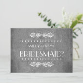 Black ChalkBoard Werden Sie meine Bridesmaid Einladung (Stehend Vorderseite)