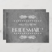 Black ChalkBoard Werden Sie meine Bridesmaid Einladung (Vorne/Hinten)