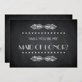 Black ChalkBoard Werden Sie meine Trauzeugin sein Einladung (Vorne/Hinten)