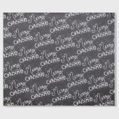 Black Chalkboard White Script Frohe Weihnachten Geschenkpapier (Flach)