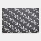 Black Chalkboard White Script Frohe Weihnachten Geschenkpapier Set (Vorderseite 3)