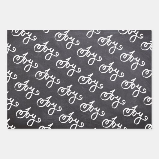 Black Chalkboard White Script Frohe Weihnachten Geschenkpapier Set (Vorderseite 3)