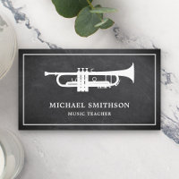 Black Chalkboard White Trumpet Music Teacher