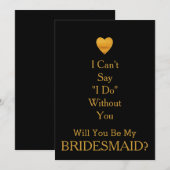 Black Chalkboard wirst du meine Bridesmaid sein Einladung (Vorne/Hinten)