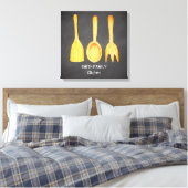 Black Chalkboard Yellow Utensil Küche Leinwanddruck (Insitu (Schlafzimmer))