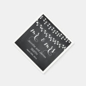 Black Challkboard Wedding Confetti Gold Glitzer Serviette (Ecke)