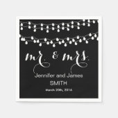 Black Challkboard Wedding Confetti Gold Glitzer Serviette (Vorderseite)