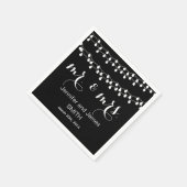 Black Challkboard Wedding Confetti Gold Glitzer Serviette (Ecke)
