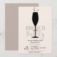 Black Champagne Glass Brunch Bubbly Bridal Brunch