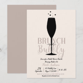 Black Champagne Glass Brunch Bubbly Bridal Brunch Einladung