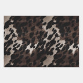 Black Champagne Gold Brown Cowhide Geschenkpapier Set (Vorderseite 2)