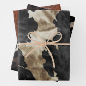 Black Champagne Gold Brown Cowhide Geschenkpapier Set (Beispiel)