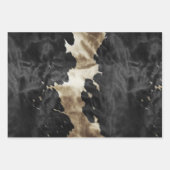 Black Champagne Gold Brown Cowhide Geschenkpapier Set (Vorderseite)