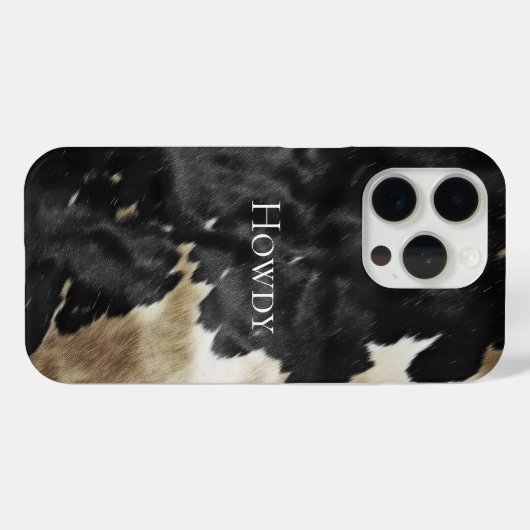 Black Champagne Gold Cowboy Cowgirl Cowhide Case-Mate iPhone Hülle (Rückseite (Horizontal))
