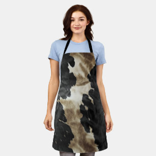 Black Champagne Gold Cowboy Cowgirl Cowhide Schürze