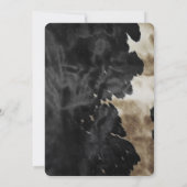 Black Champagne Gold Cowhide Birthday Einladung (Rückseite)
