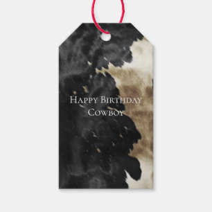 Black Champagne Gold Cowhide Geschenkanhänger