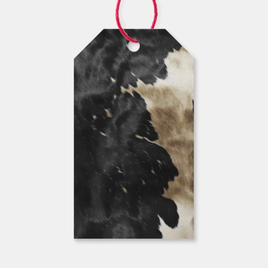 Black Champagne Gold Cowhide Geschenkanhänger (Rückseite)