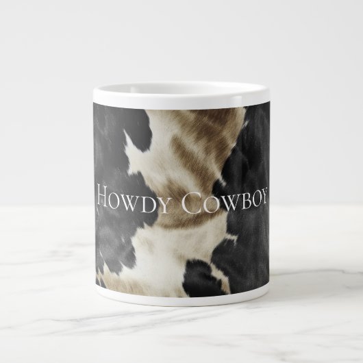 Black Champagne Gold Cowhide Jumbo-Tasse (Vorderseite)