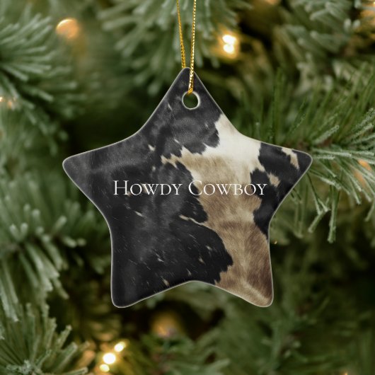 Black Champagne Gold Cowhide Keramik Ornament (Baum)