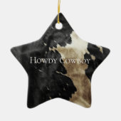 Black Champagne Gold Cowhide Keramik Ornament (Vorne)