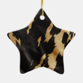Black Champagne Gold Cowhide Keramik Ornament (Hinten)