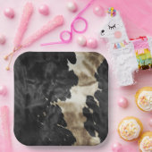 Black Champagne Gold Cowhide Pappteller (Party)