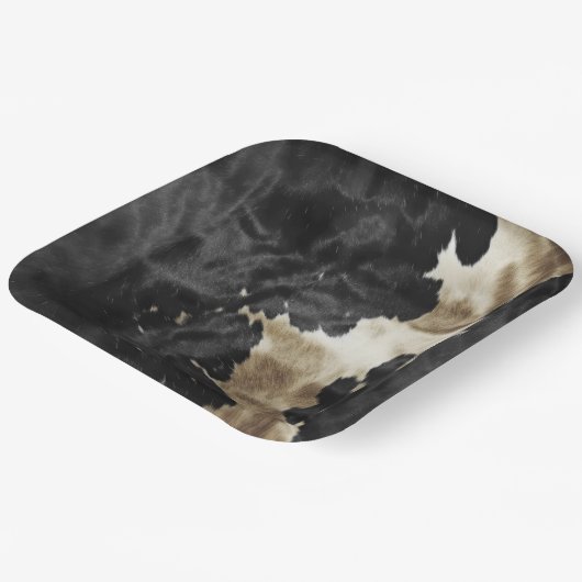 Black Champagne Gold Cowhide Pappteller (Gewinkelt)