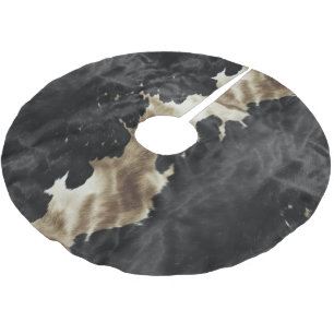 Black Champagne Gold Cowhide Polyester Weihnachtsbaumdecke