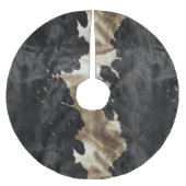 Black Champagne Gold Cowhide Polyester Weihnachtsbaumdecke (Vorderseite)