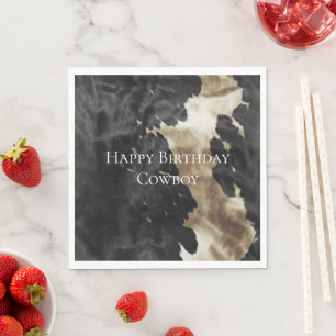 Black Champagne Gold Cowhide Serviette