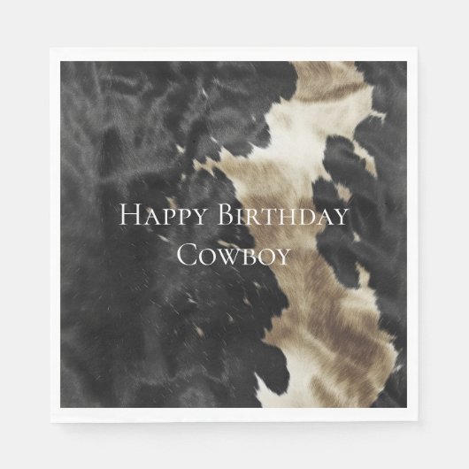 Black Champagne Gold Cowhide Serviette (Vorderseite)