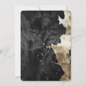 Black Champagne Gold Cowhide Wedding Einladung (Rückseite)