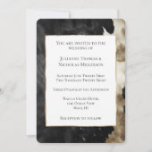 Black Champagne Gold Cowhide Wedding Einladung (Vorderseite)