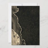 Black & Champagne Gold Modern Save the Date Einladung (Rückseite)