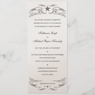 Black & Champagne Lone Star Hochzeit Einladungen
