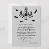 Black Chandelier & Damask Einladung zur Hochzeit (Vorderseite)