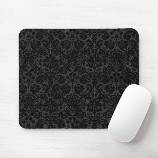 Black Charcoal Damask Mousepad (Mit Mouse)