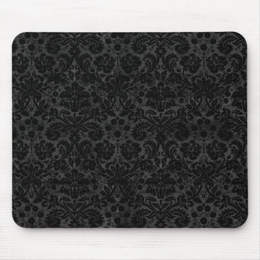 Black Charcoal Damask Mousepad (Vorne)