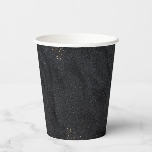 Black charcoal gold dots pappbecher (Rückseite)
