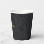 Black charcoal gold dots pappbecher (Links)