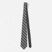 Black Charcoal, Gray And White Diagonal Stripes Krawatte (Vorderseite)