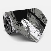 Black Charcoal Gray White Camouflage Neck Tie Krawatte (Gerollt)